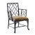 This freshly-ebonized head turner pairs a juicy finish with a newly upholstered seat in a woven leopard Claremont fabric...