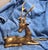 Hollywood Regency 2 Brass Ornate Large Deer Statues Figurines For Sale - Image 9 of 12