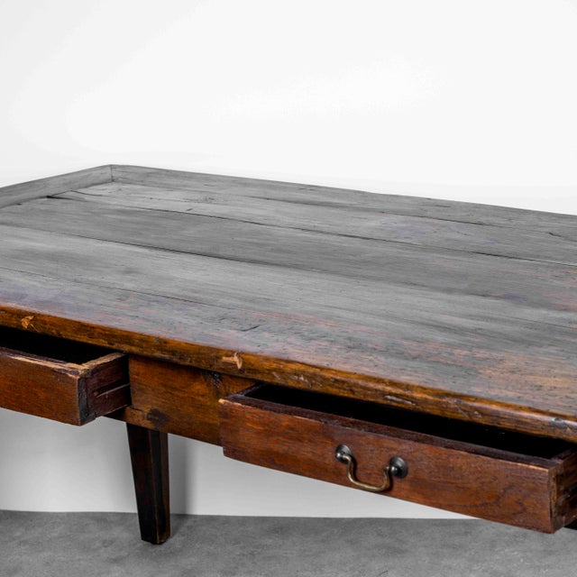 Tan Neoclassical Oak Refectory Table For Sale - Image 8 of 14