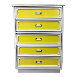 Space Age Atomic Highboy Dresser in Yellow and White or Green and White