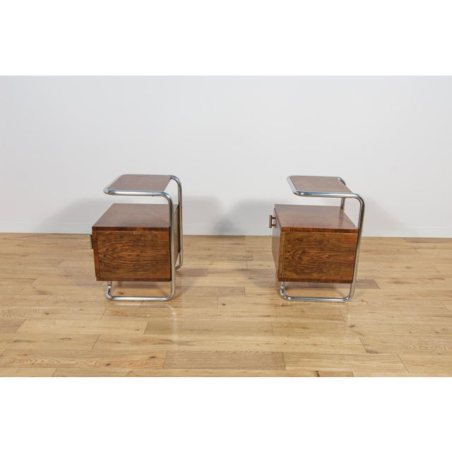 Mid-Century Bauhaus Nightstands from Mücke-Melder, Czechoslovakia, 1930s, Set of 2 For Sale - Image 9 of 18