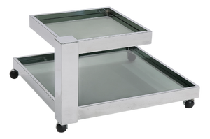 Serving Bar Cart in Chrome and Smoked Glass, 1970s