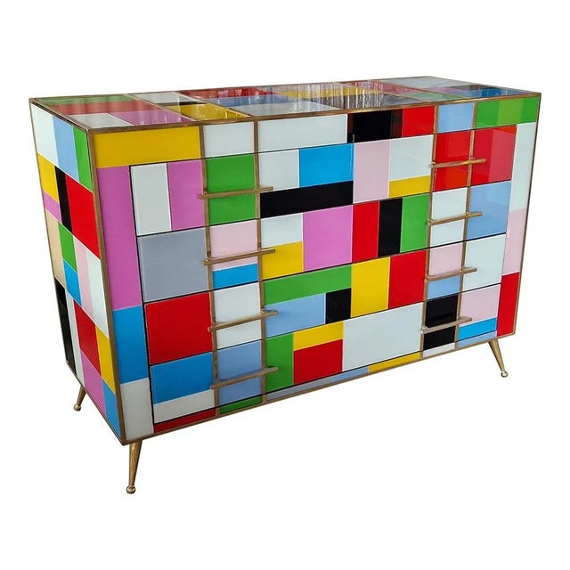 Vintage Dresser with Four Glass Drawers, 1980s For Sale - Image 9 of 11