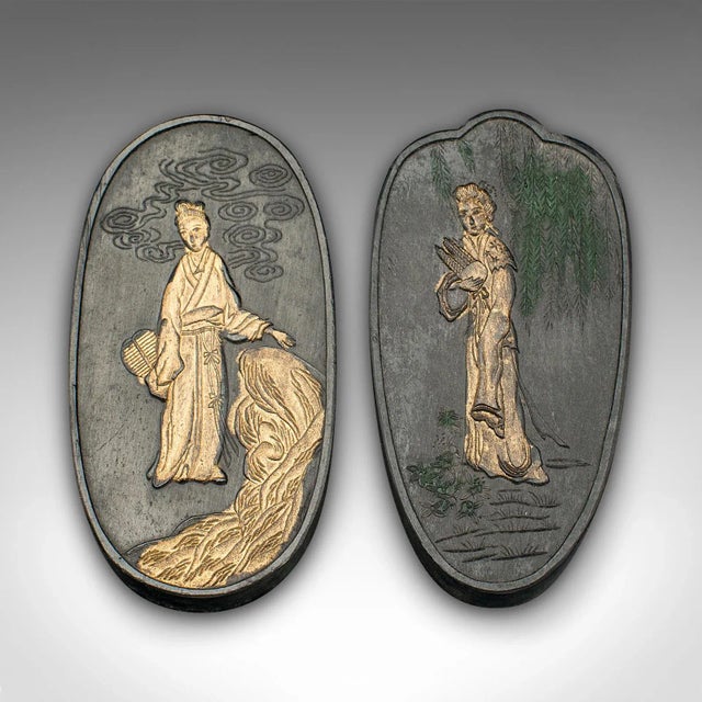 Stone 1900's Set of 8 Antique Calligraphic Ink Blocks For Sale - Image 7 of 9