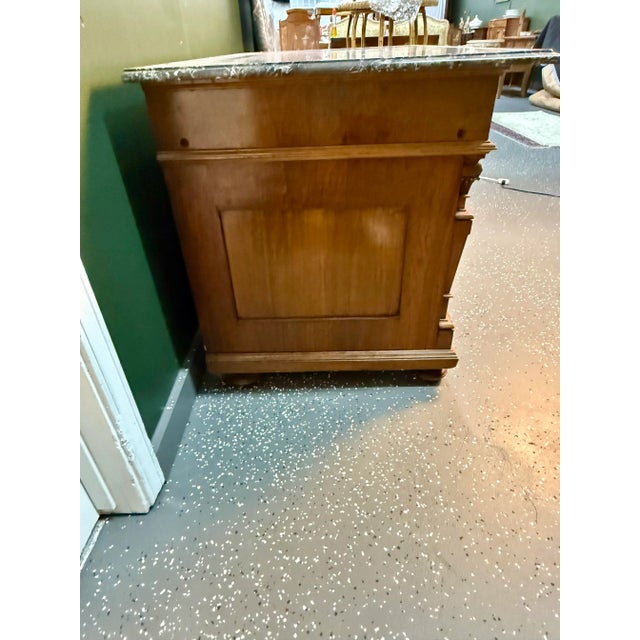 French Antique Marble Top Walnut Sideboard For Sale - Image 11 of 12