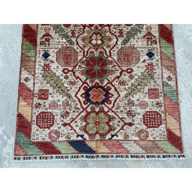 Ivory Mamluk Design Area Rug, 03'11 X 05'11 For Sale - Image 10 of 13