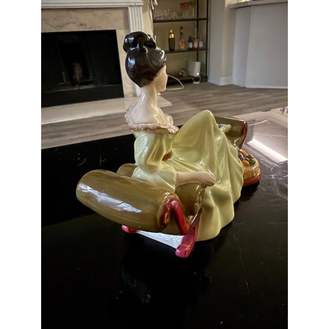 Art Deco Royal Doulton 1972 at Ease Figurine For Sale - Image 3 of 9