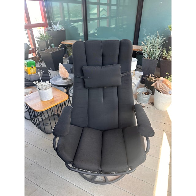 Mid-Century Modern 1966 Homecrest Model #90 Martinique Swivel Rocker Full Set - Two Chairs With Cushions and Ottomans For Sale - Image 3 of 8