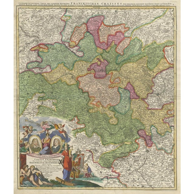 Antique Map of Nuremberg and Bamberg in Germany, 1703 For Sale - Image 3 of 5