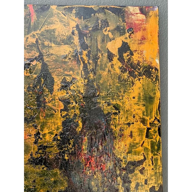 Vintage Abstract Expressionist Painting on Canvas For Sale - Image 10 of 12