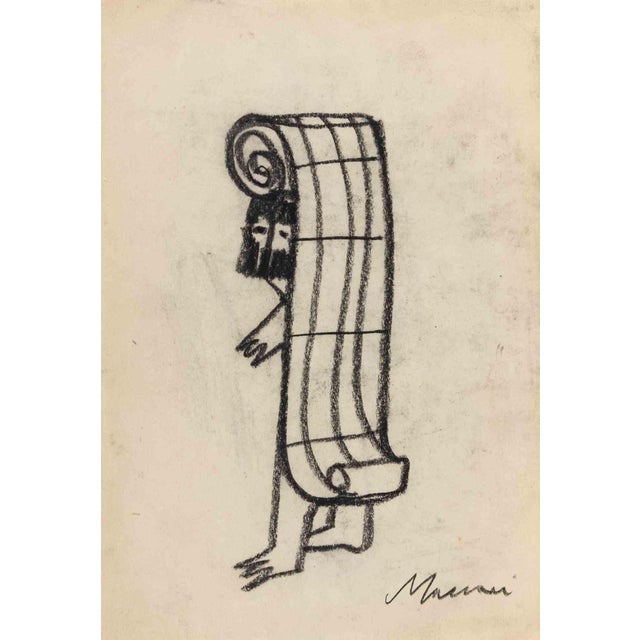 Mino Maccari, The Music Man, Drawing on Paper, 1960s For Sale