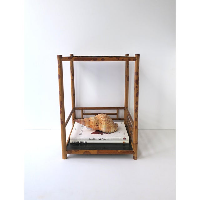 Bamboo Side Drinks Table or Plant Stand With Shelf For Sale In New York - Image 6 of 12