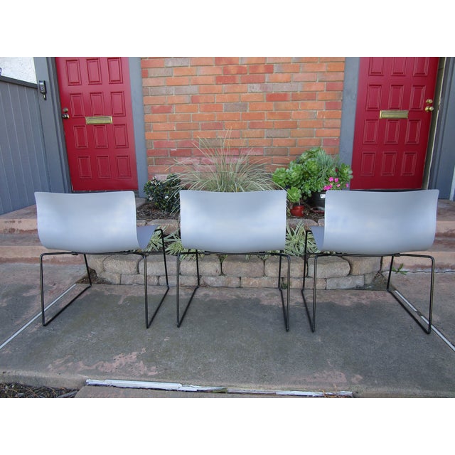 Massimo Vignelli Vintage Handkerchief Chairs for Knoll in Gray - Set of 3 For Sale - Image 11 of 13