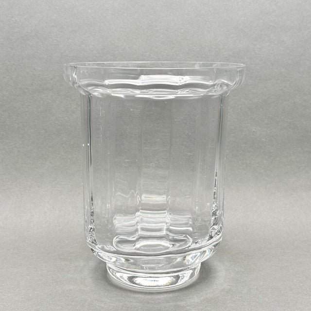 Wedgwood Vintage Wedgwood Crystal "Brancaster" Large 8 Inch Hurricane Vase and Candle Holder For Sale - Image 4 of 7