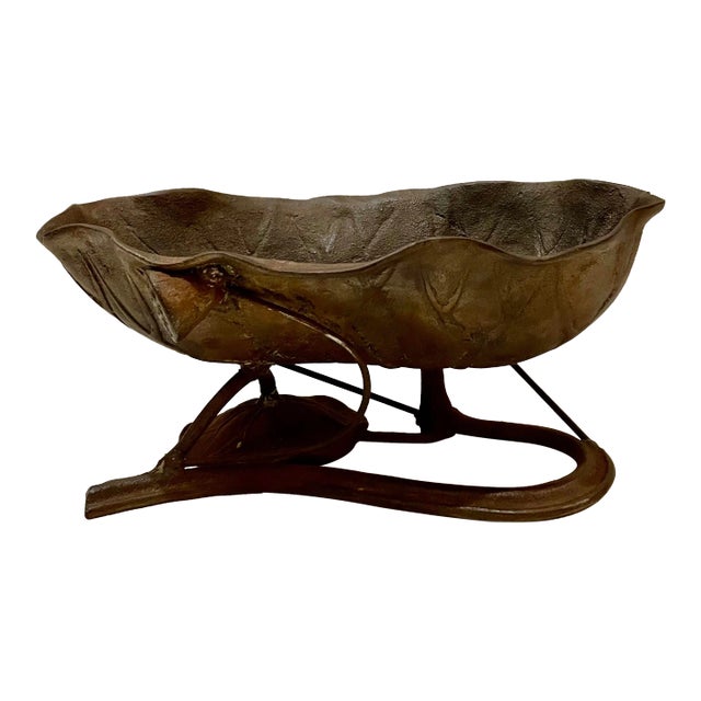 1960s Metal Lotus Lilly Bowl For Sale