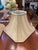 Traditional Pair of Tan Tiered Pagoda-Style Silk Lampshades With Pleated Corners For Sale - Image 3 of 4