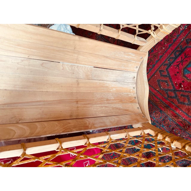 Mid 20th Century Vermont Tubbs Caned Snowshoe Fire Log Wood Holder For Sale - Image 6 of 12