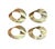 A lovely set of vintage brass napkin rings. Each features a sculptural, elliptical brass form. Cast in brass. Unmarked....