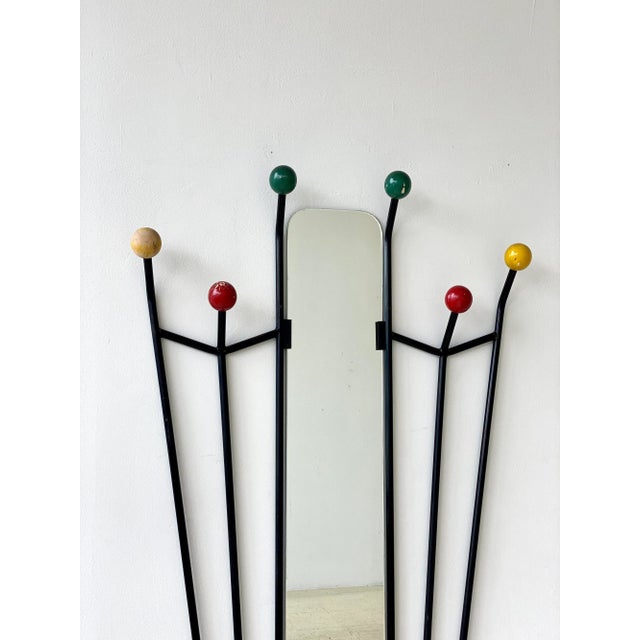 Roger Feraud Vintage French Modern Foyer Tree With Mirror by Roger Feraud, Circa 1950s For Sale - Image 4 of 12