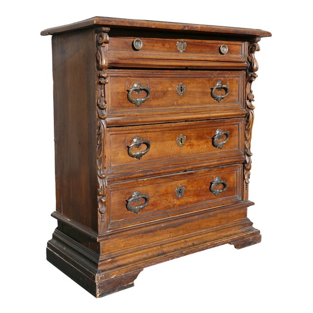 Italian Baroque Walnut Commode For Sale
