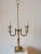 Vintage Double candlestick table lamp with lamp with faceted glass accents and decorative candle holders with Rectangular...