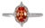 Padparadscha Sapphire Halo Ring With Natural Diamond Accents in Solid 14k Gold, Size 6.75 For Sale
