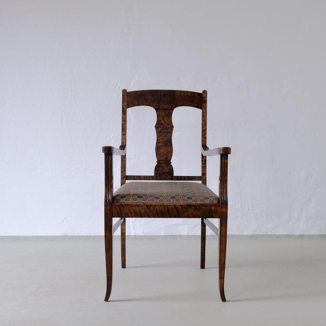 Biedermeier Satin Birch Armchairs, Set of 2 For Sale - Image 4 of 18