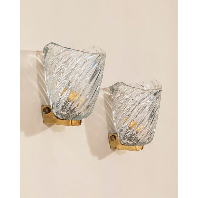 Murano Glass Wall Lamps by Venini, 1950, Set of 2, in Good conditions. Designed 1950 to 1959 I have official proof of...