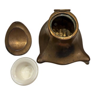 Antique Brass Jenning Brothers Art Nouveau Styled Inkwell For Sale