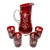 Mid 20th Century Bohemian Cranberry Cut-to-Clear Pitcher - Set of 5 For Sale
