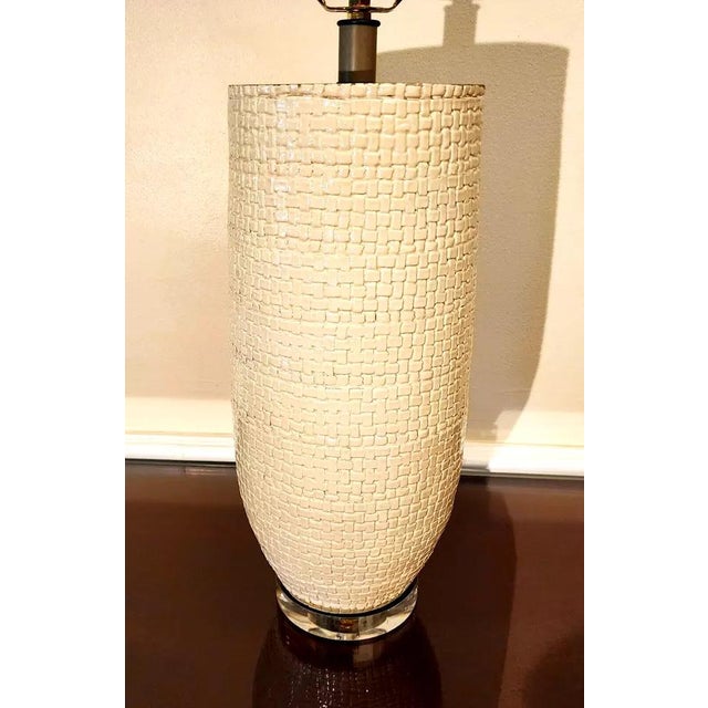 The Natural Light Blanche Table Lamp Ceramic & Lucite For Sale - Image 4 of 9