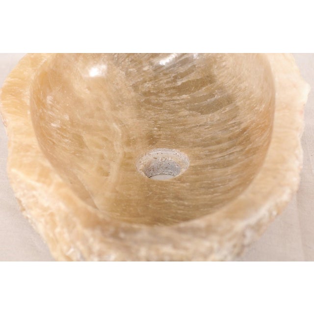 Carved and Polished Onyx Sink Basin in Cream Color For Sale - Image 10 of 12