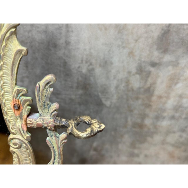 Verdigris Patina Brass Vanity Mirror For Sale - Image 10 of 13