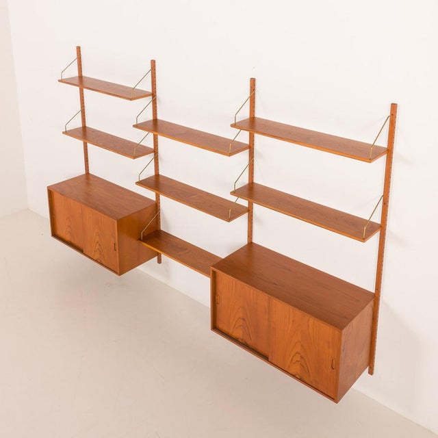 Brown Teak Wall Unit by Thygesen & Sørensen for HG Furniture, 1960s For Sale - Image 8 of 15