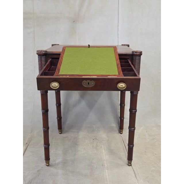 Antique Mahogany Federal Style Nightstands With Interior Slant Desk - A Pair For Sale - Image 10 of 18
