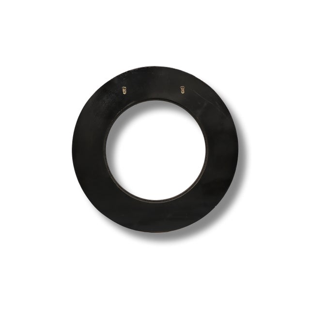 Circular Dark Wood Frame for Picture or Mirror For Sale - Image 4 of 5