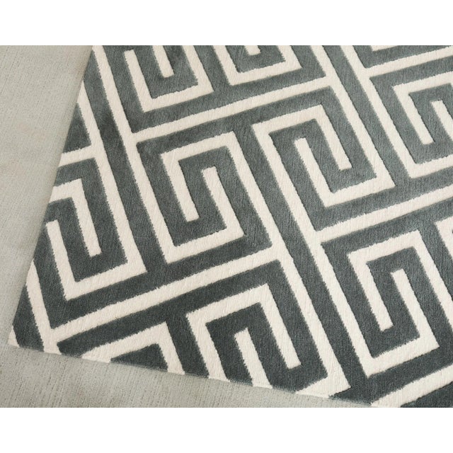 Textile Neoclassical Style Greek Key Slate Rug by the Rug Company For Sale - Image 7 of 12