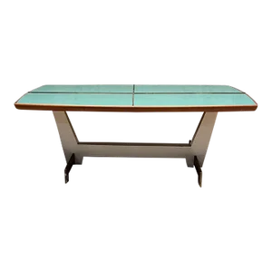 1960s Arturo Pani Glass Tiled Solid Wood Coffee Table Mexico City