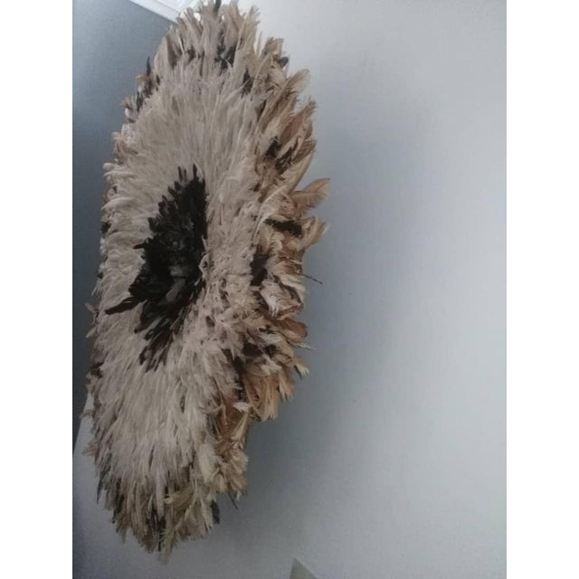 Early 21st Century Juju Hat White and Natural of 39" - 100 Cm For Sale - Image 5 of 6