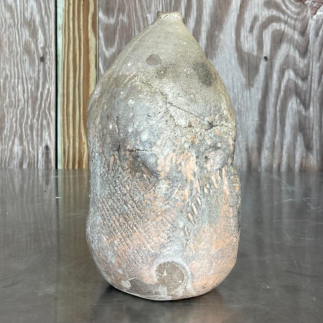 Vintage Boho Abstract Studio Pottery Vase For Sale - Image 4 of 6