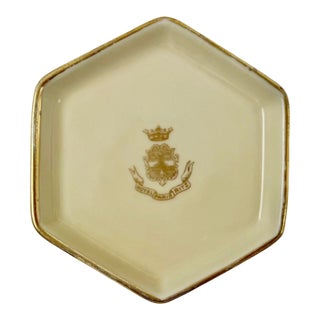 Vintage Ritz Paris Hotel France Beige Porcelain Ashtray Dish For Sale