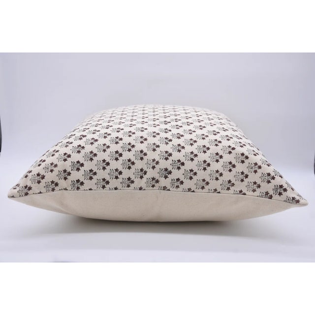 Fabdivine Decorative Block Print Cushion Cover 16x16 Inch Duck Canvas-Kesariya For Sale - Image 4 of 4