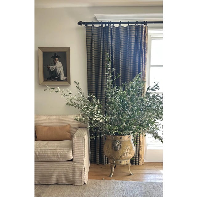 English Rare, Large Antique English Jardinière With Brass Etchings and Lion Heads For Sale - Image 3 of 13