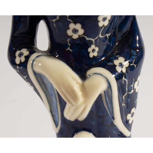 Mid 20th Century Gort Bone China Figurine of Woman and Crane For Sale - Image 5 of 8