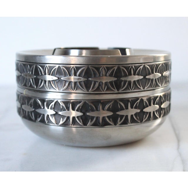 Mid-Century Modern Mid-Century Arthur Salm Swedish Stainless Steel Ashtray For Sale - Image 3 of 9