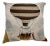 16" Square Pillow Adorned With a Steampunk-Esque Hot Air Balloon - Made in Uk. For Sale