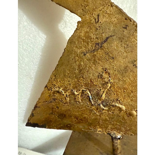 Mexican Art Abstract Brutalist Gilt Steel Geometric Sculpture Mathias Goeritz For Sale - Image 12 of 14