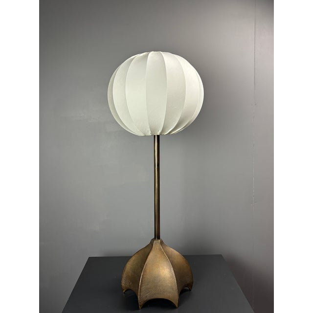 Large Dutch Brutalist Bronze Cocoon Table Lamp, 1990s For Sale - Image 9 of 11