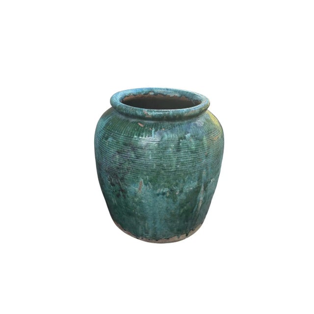 Vintage Chinese Green Glazed Ceramic Soy Sauce Jar For Sale - Image 10 of 10