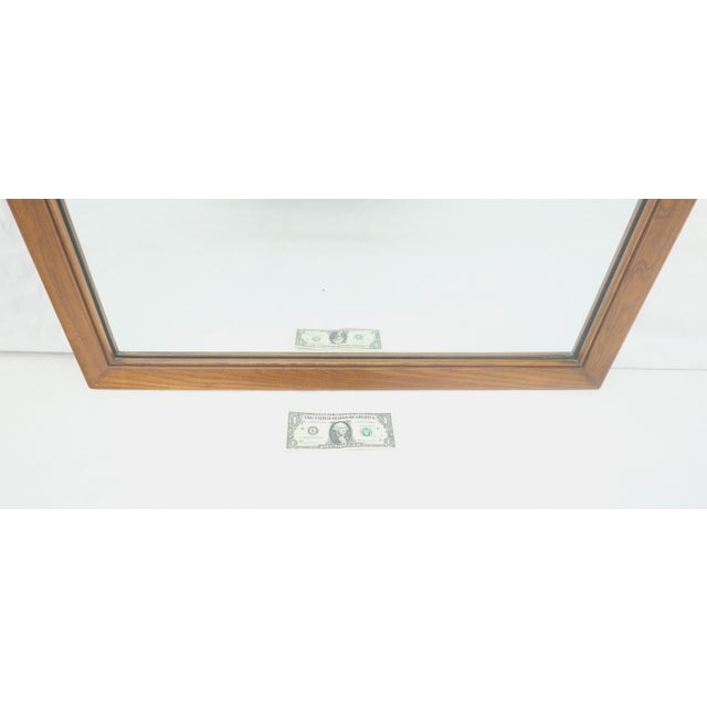 Wood Solid Walnut 31x45 Rectangle Frame Mid Century Modern Wall Mirror MINT For Sale - Image 7 of 11